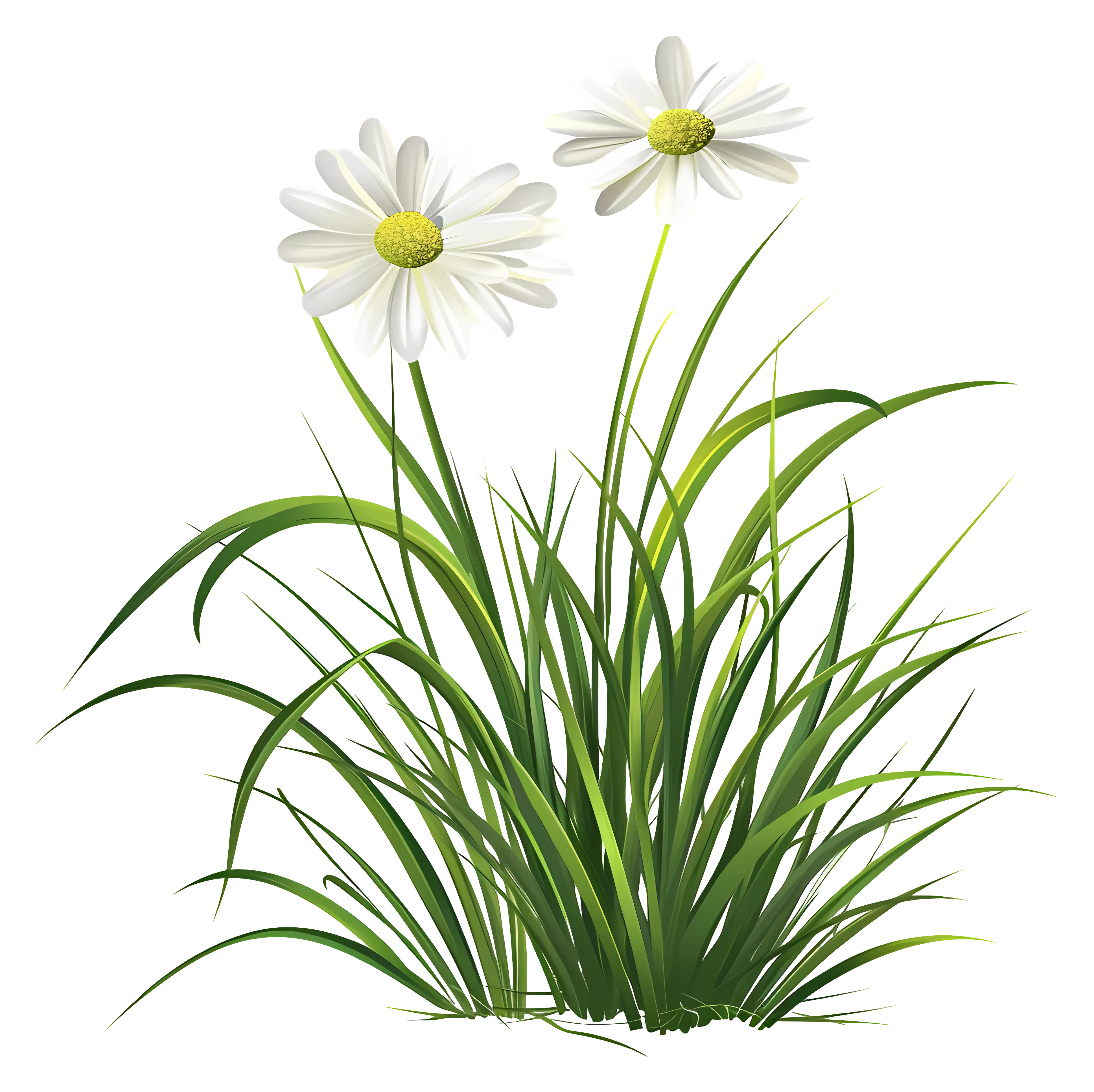 Beautiful Daisies in Green Grass
