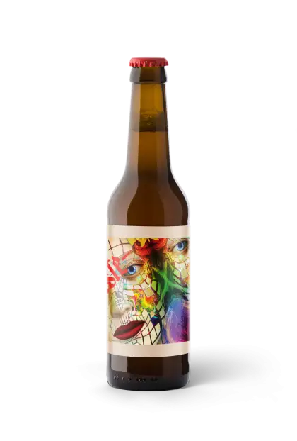 Colorful Label Beer Bottle