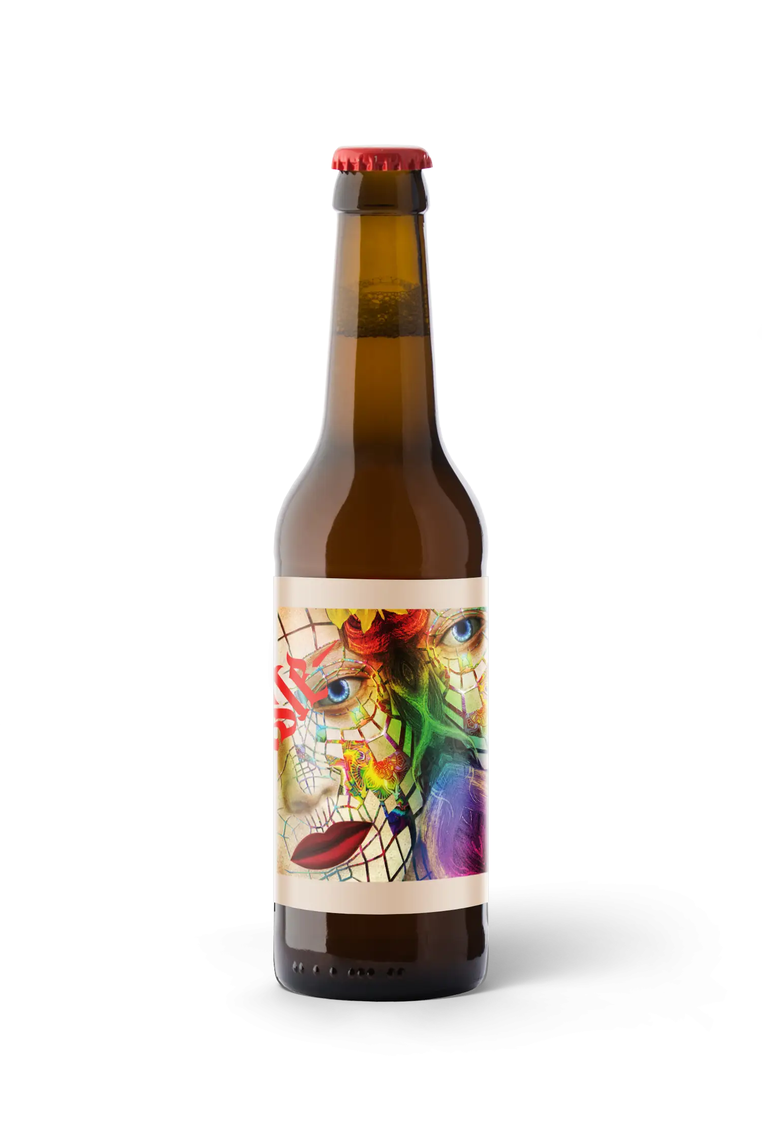 Colorful Label Beer Bottle