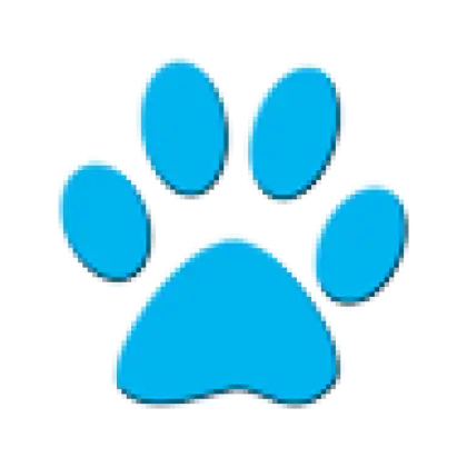 Blue Paw Print Symbol Representing Animals