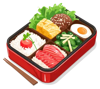 Traditional Bento Box with Assorted Dishes