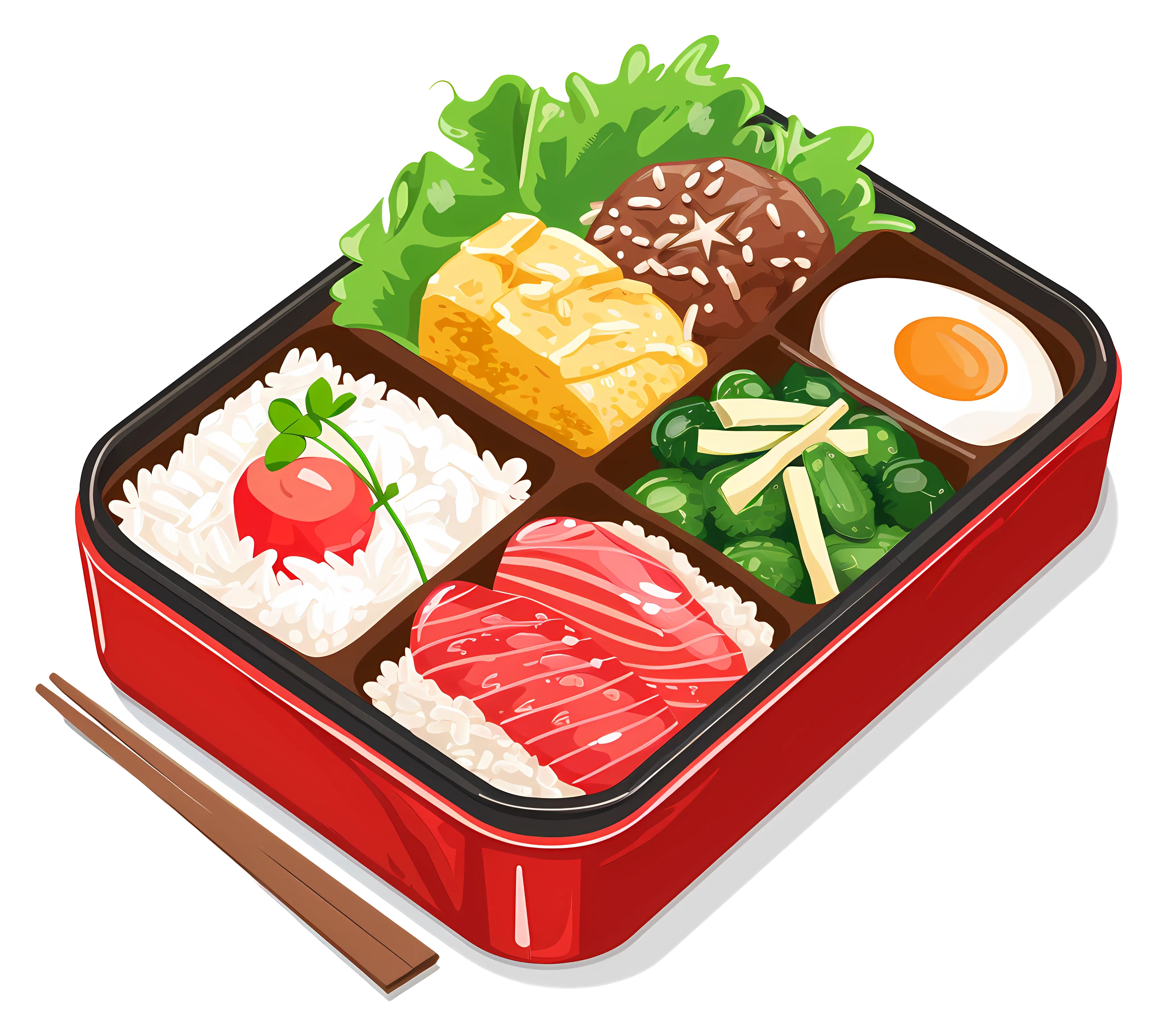Traditional Bento Box with Assorted Dishes