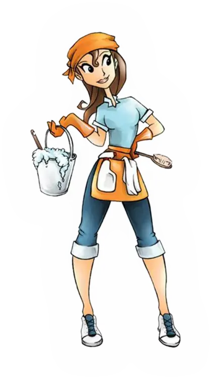 Cartoon Cleaning Lady