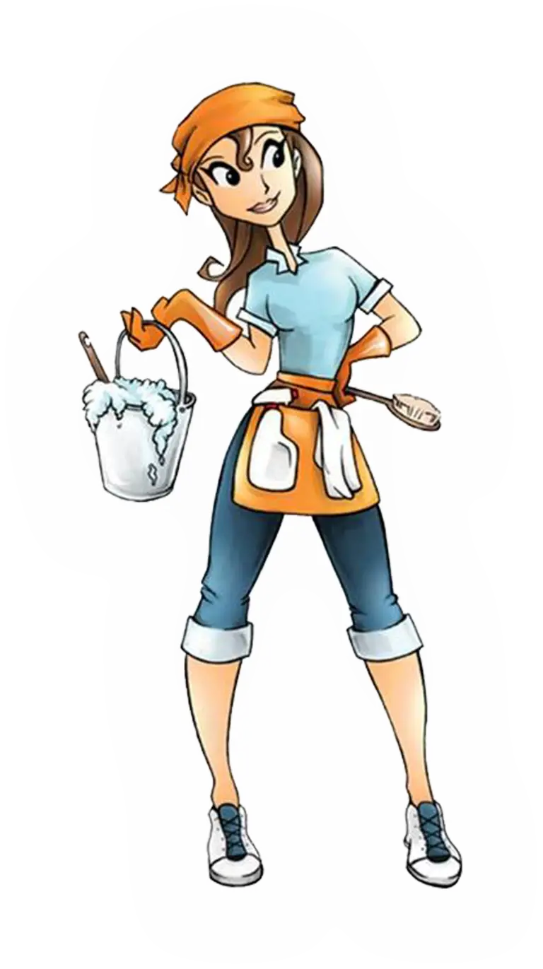 Cartoon Cleaning Lady