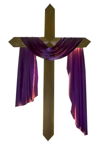 Cross with Purple Cloth