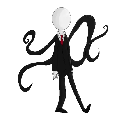 Creepy Slender Man Character in Suit