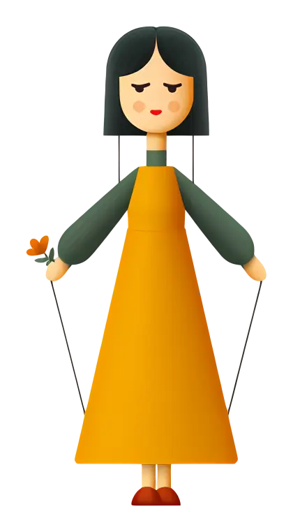 Doll with Orange Dress