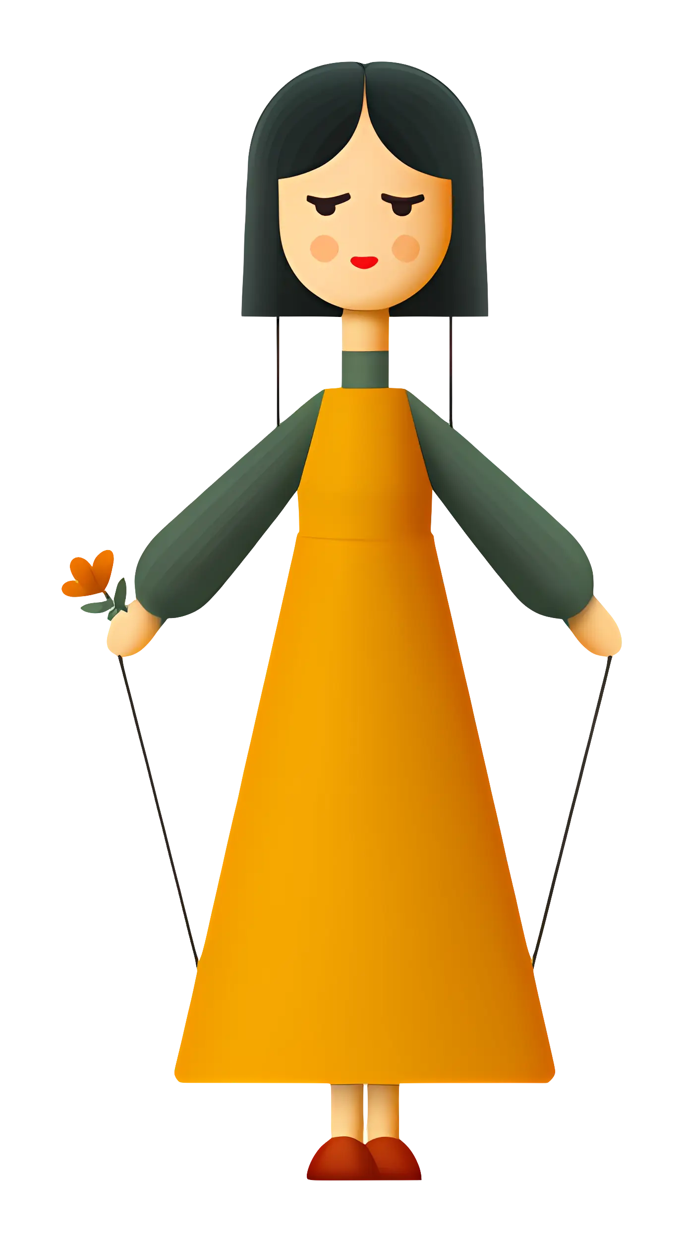 Doll with Orange Dress