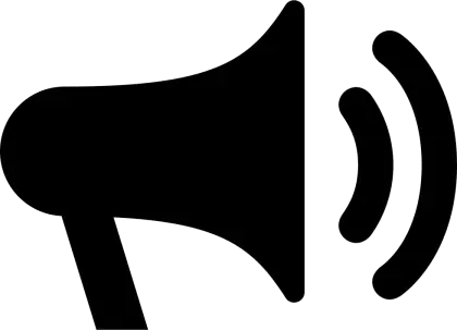 Black Megaphone Icon for Announcements