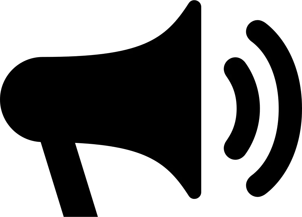 Black Megaphone Icon for Announcements