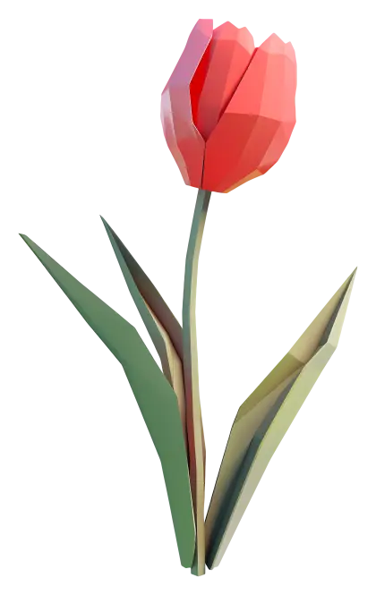 Minimal Geometric Tulip Flower