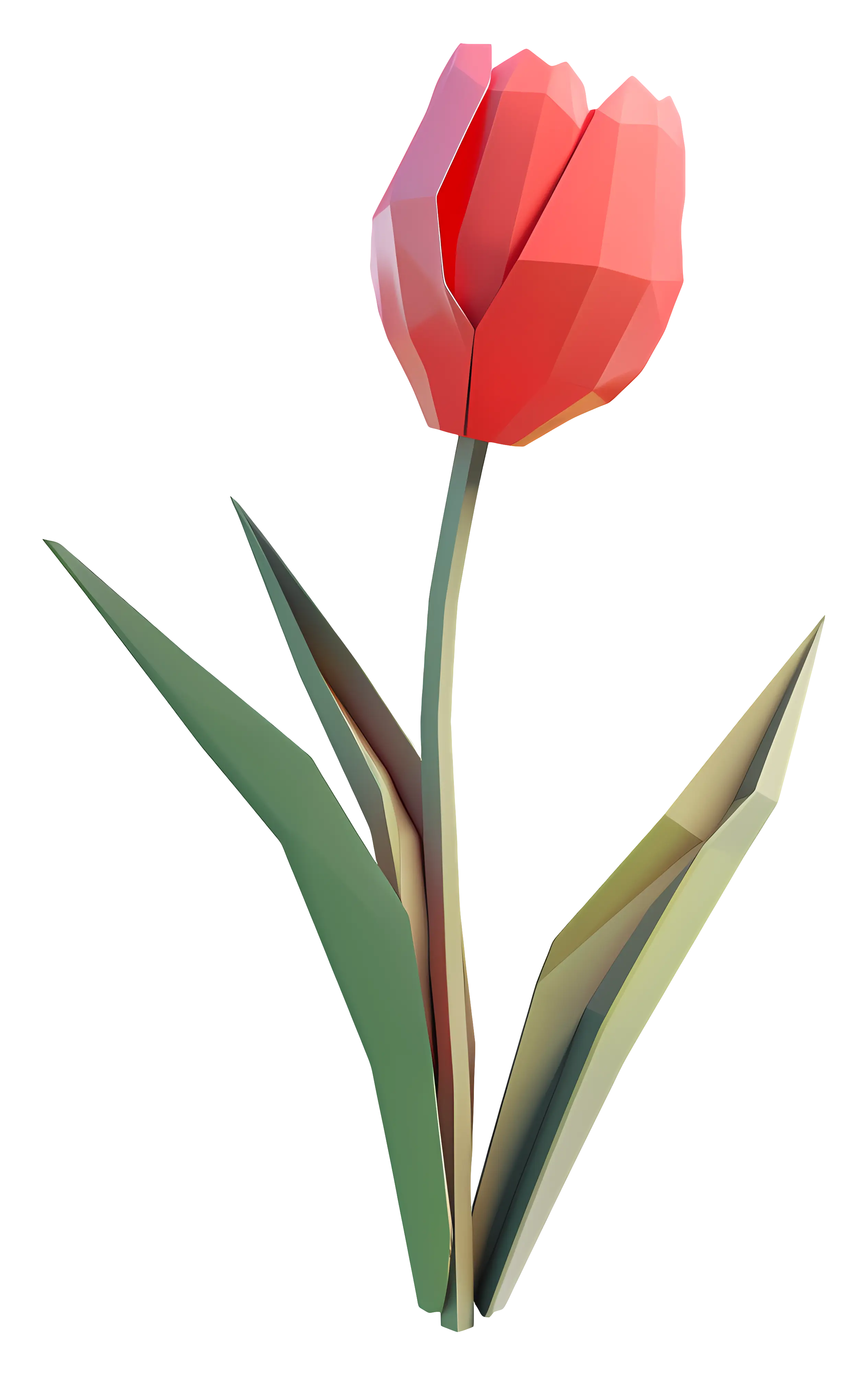 Minimal Geometric Tulip Flower