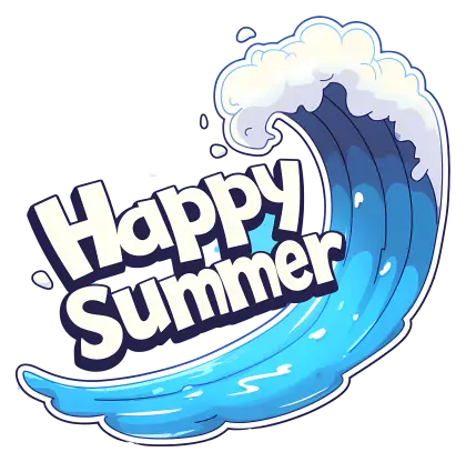 Happy Summer Wave Illustration