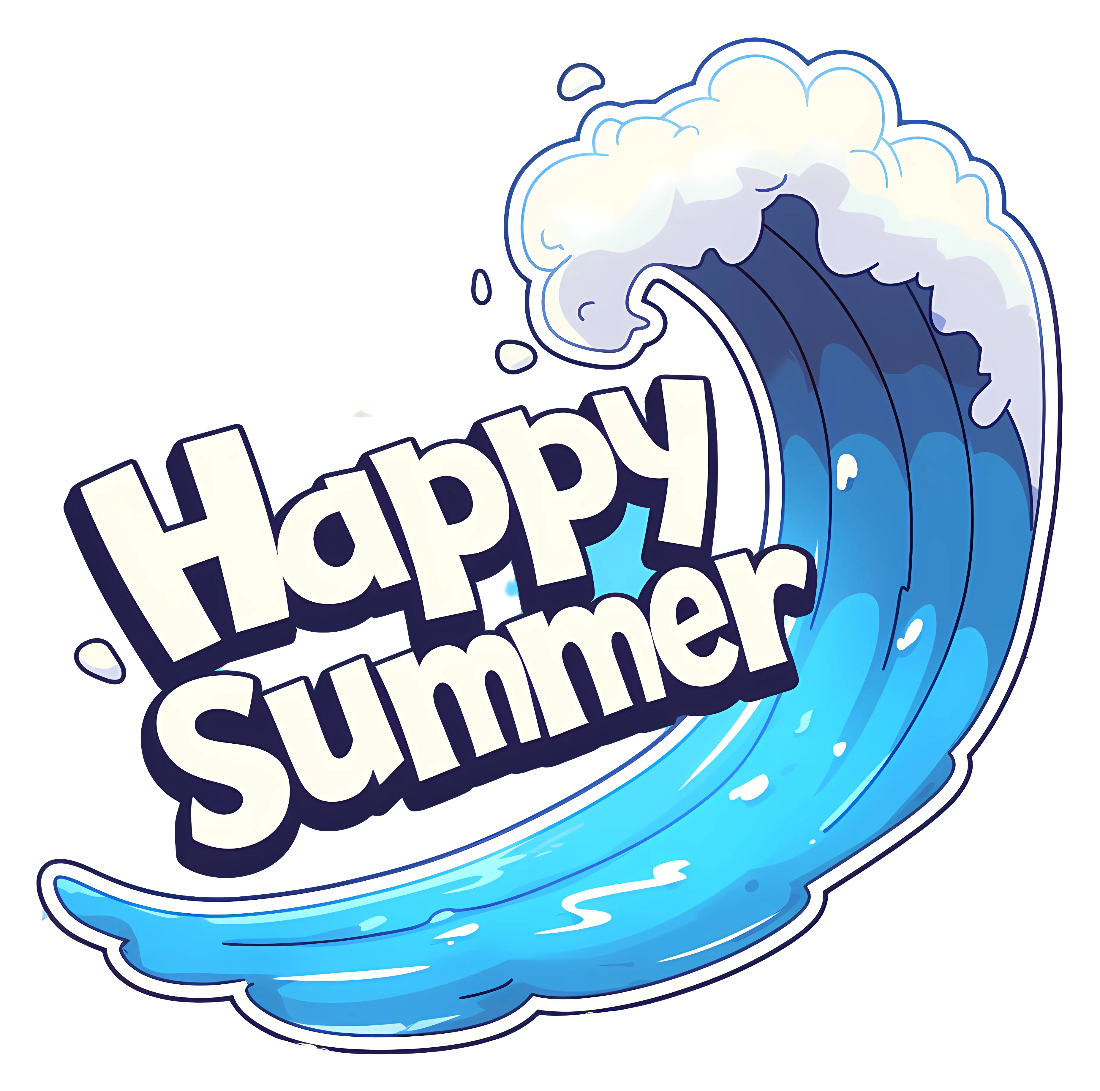 Happy Summer Wave Illustration