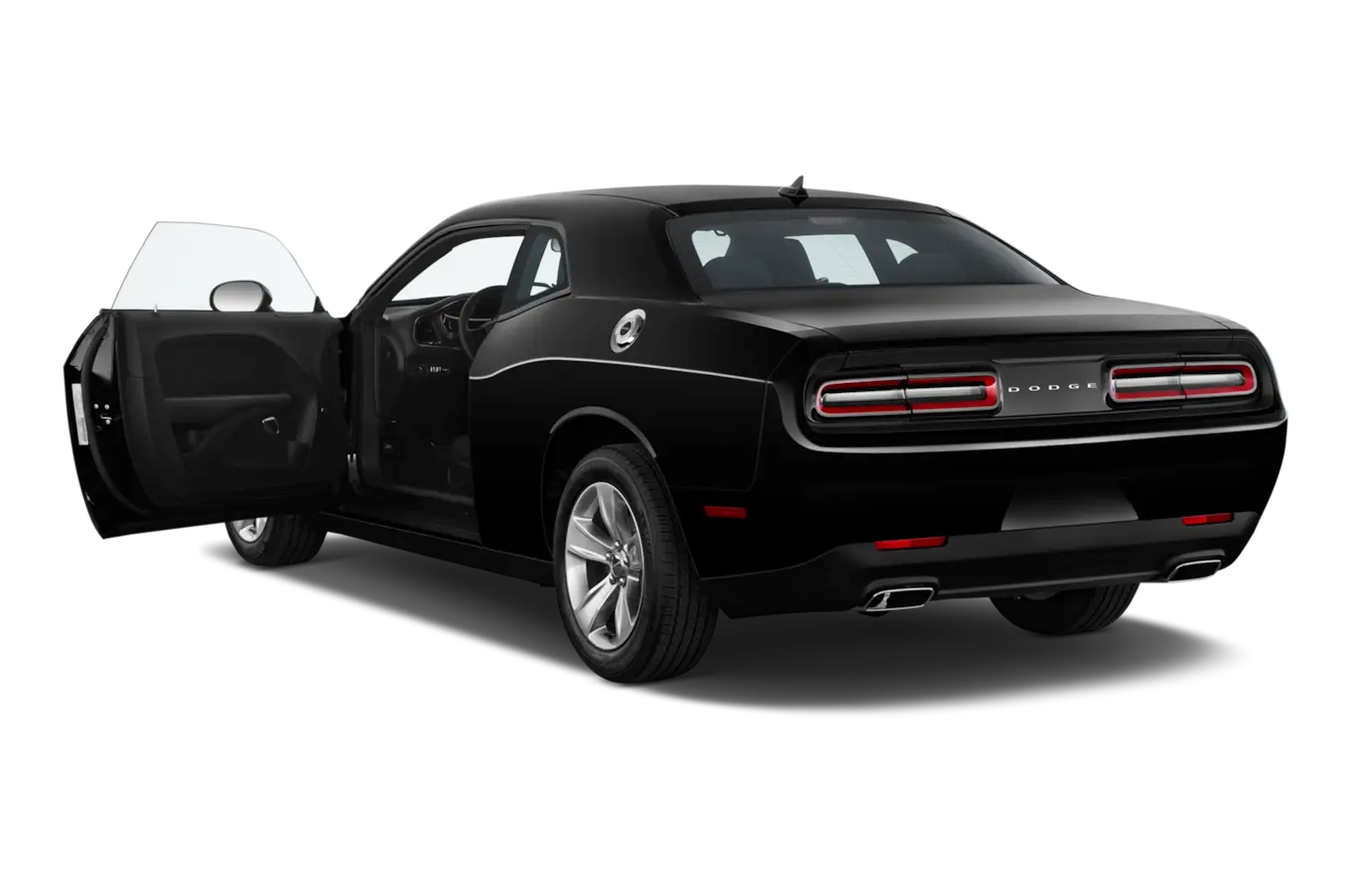 Luxury Black Sports Car with Open Door