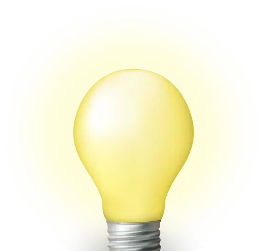 Yellow Light Bulb Glowing