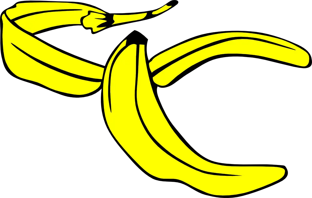 Artistic Illustration of a Yellow Banana Peel