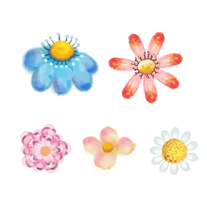 Colorful Cartoon Flowers