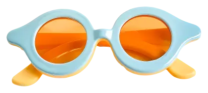 Round Orange and Blue Sunglasses for Summer Style
