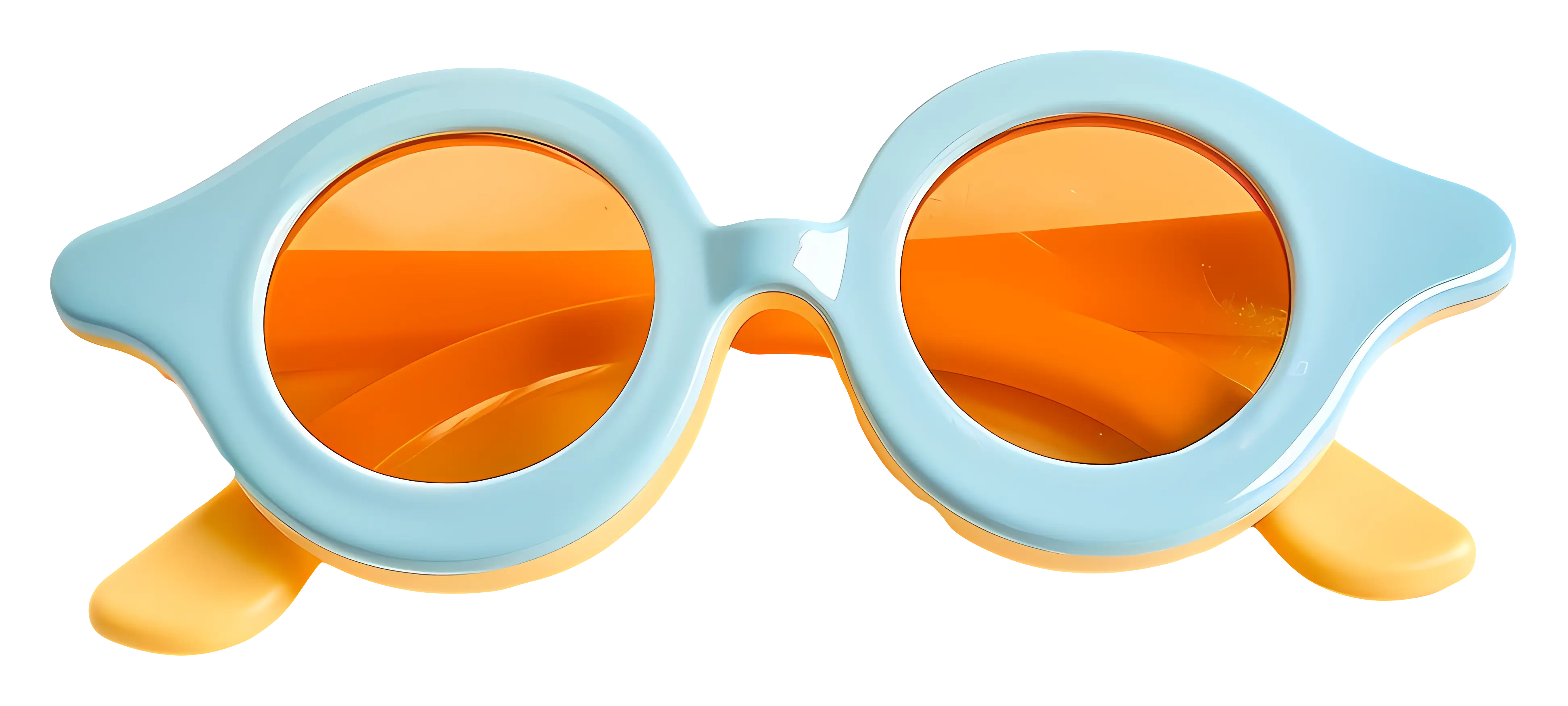 Round Orange and Blue Sunglasses for Summer Style