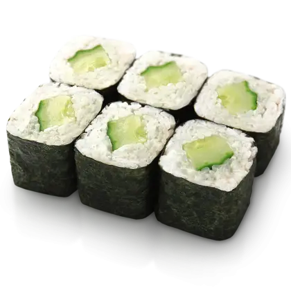 Cucumber Sushi Rolls on Display