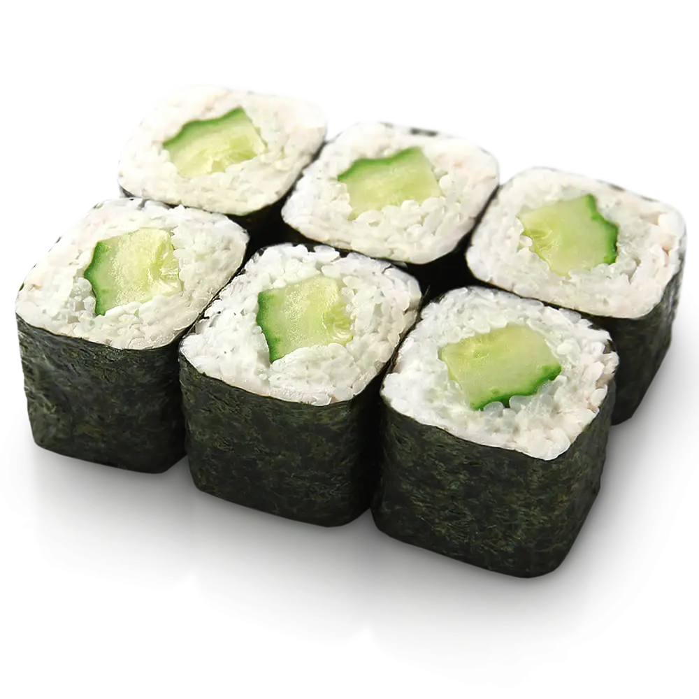 Cucumber Sushi Rolls on Display