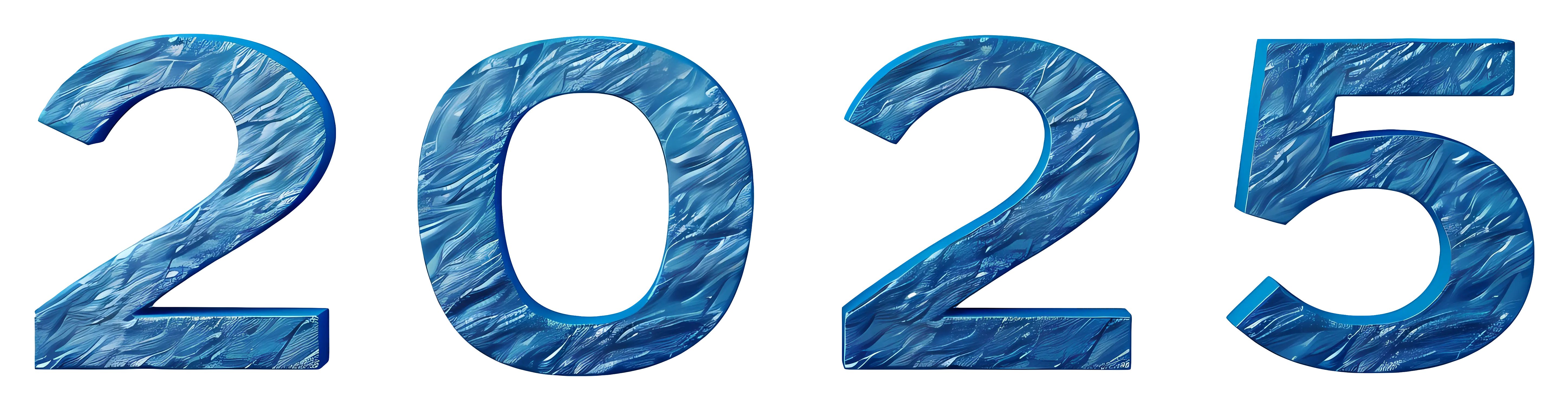 Blue Text Illustration for Year 2025