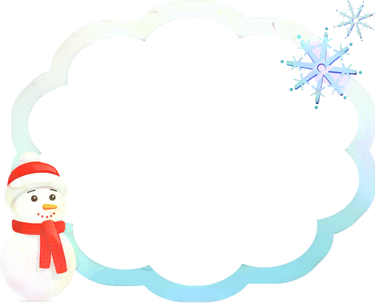 Snowman Holiday Frame with Snowflake Design