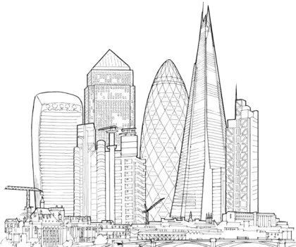 City Skyline Drawing