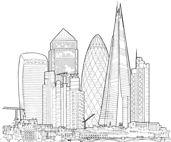 City Skyline Drawing