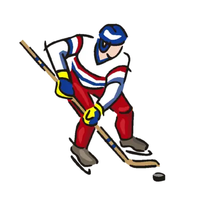 Illustration of a Hockey Player in Action