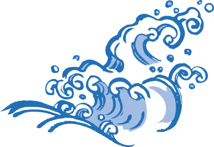 Blue Ocean Wave Illustration with Fluid Motion