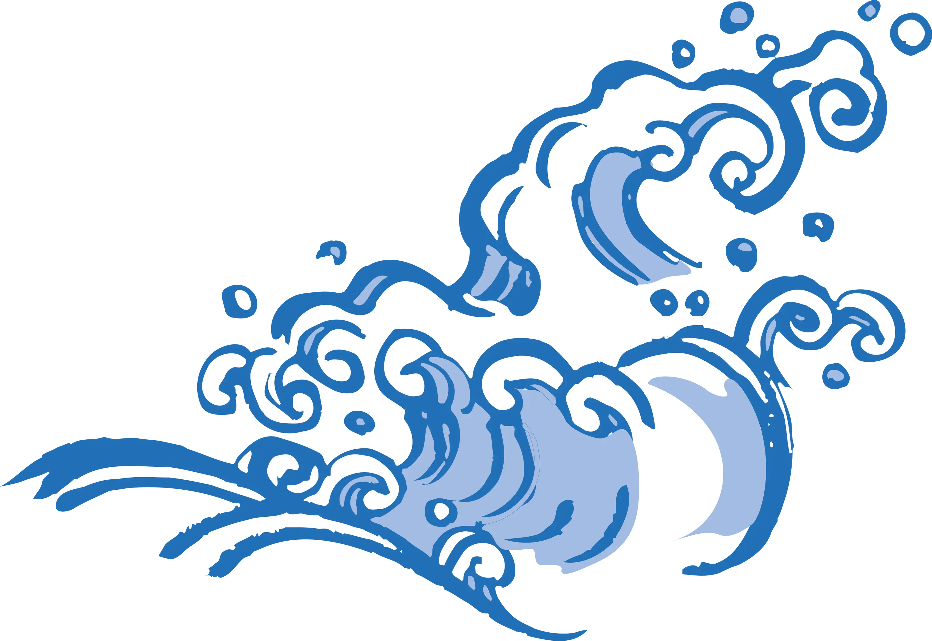 Blue Ocean Wave Illustration with Fluid Motion