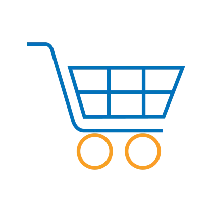Shopping Cart Icon on Transparent Background