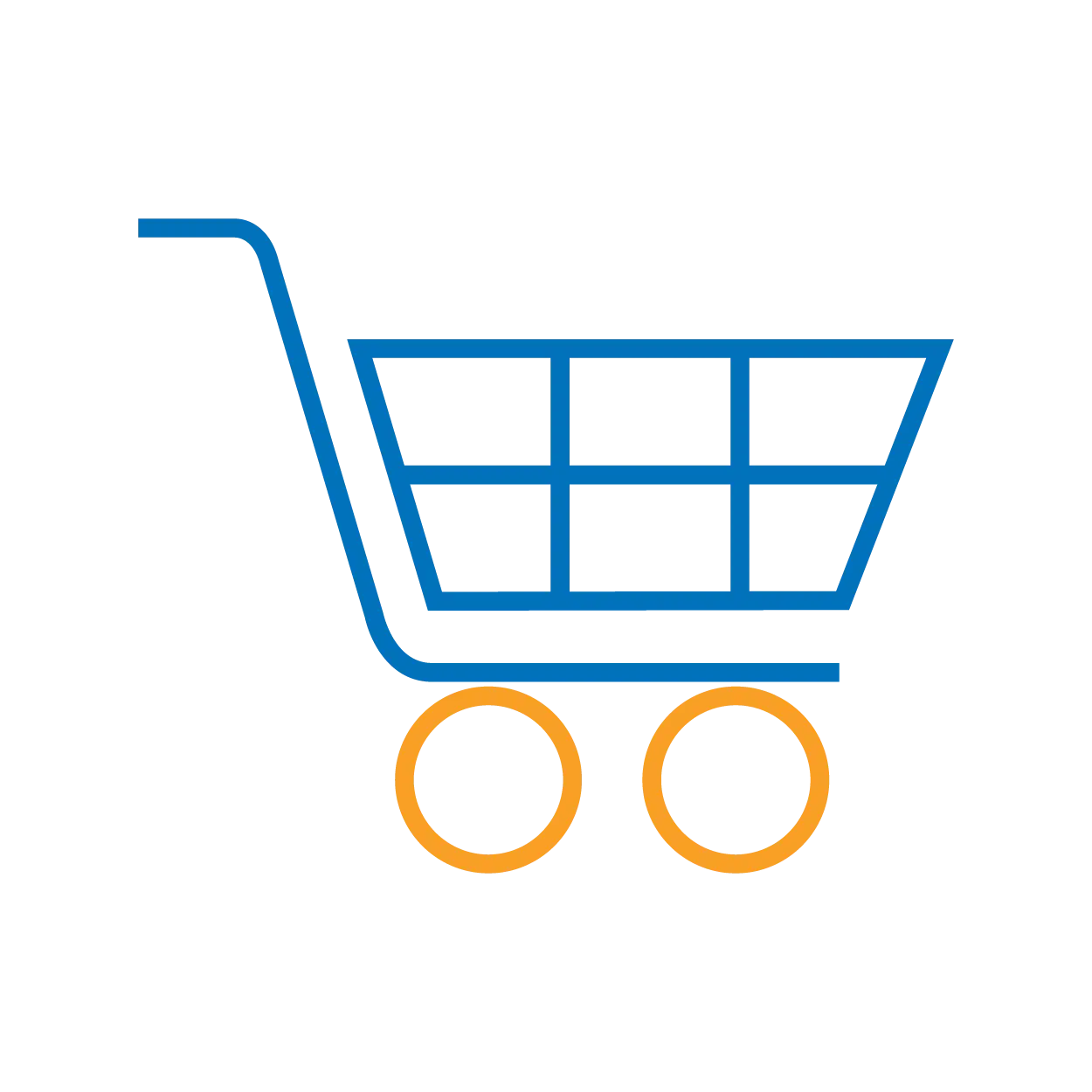 Shopping Cart Icon on Transparent Background