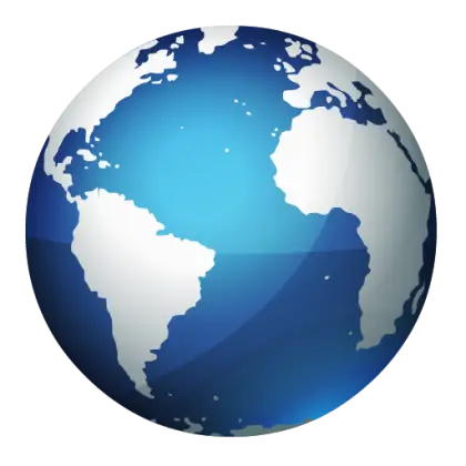 Blue Globe Illustration Showing continents