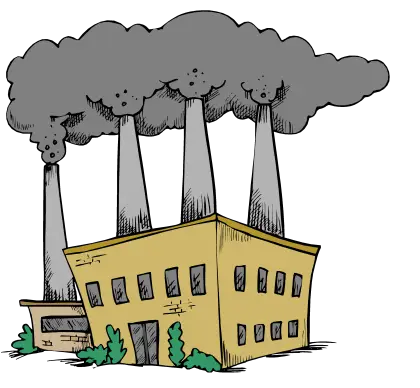 Polluting Factory Cartoon