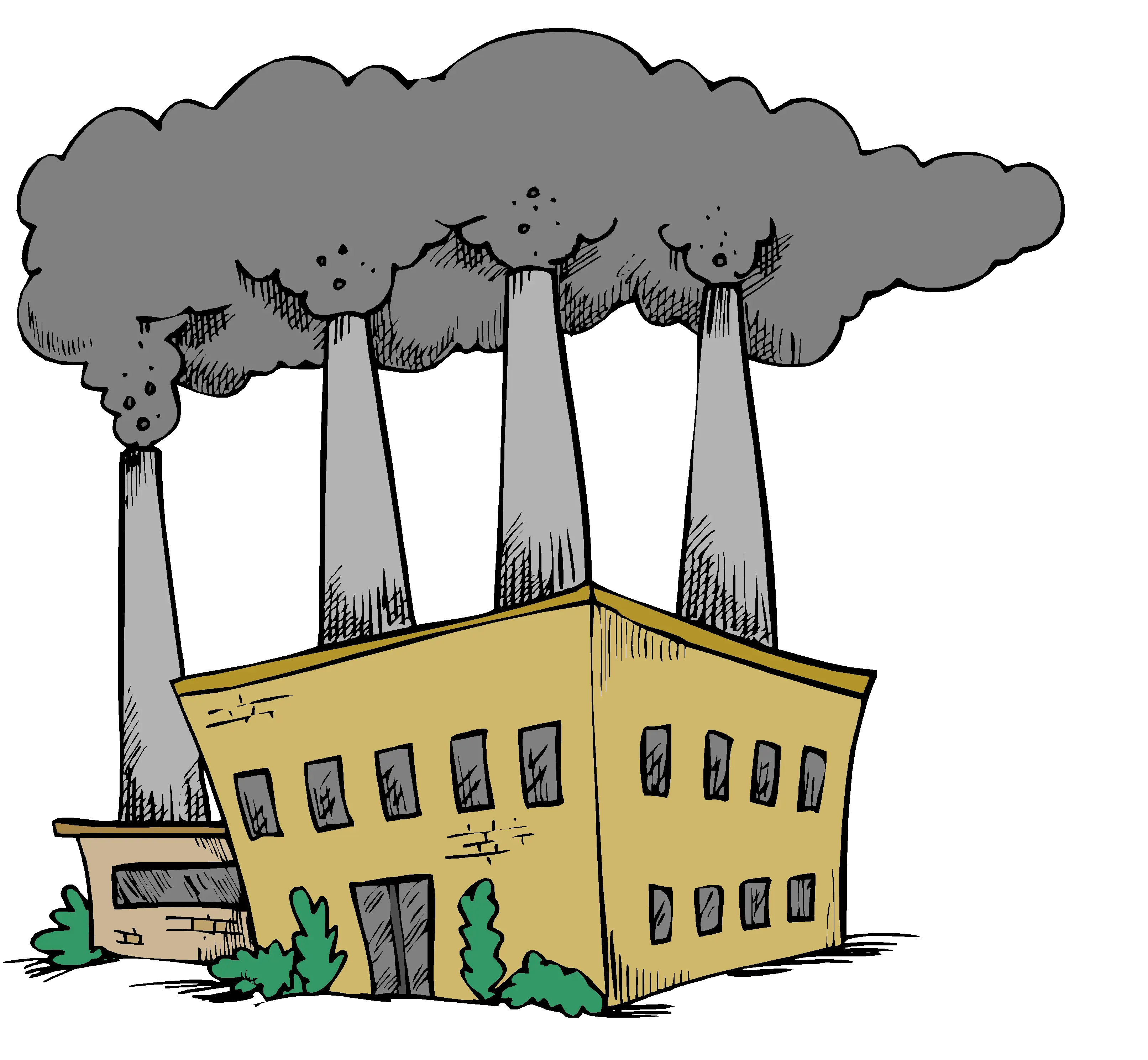Polluting Factory Cartoon