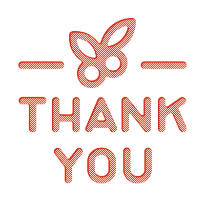 Red Thank You Text with Butterfly