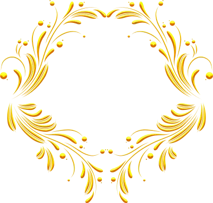 Golden Decorative Frame with Floral Details