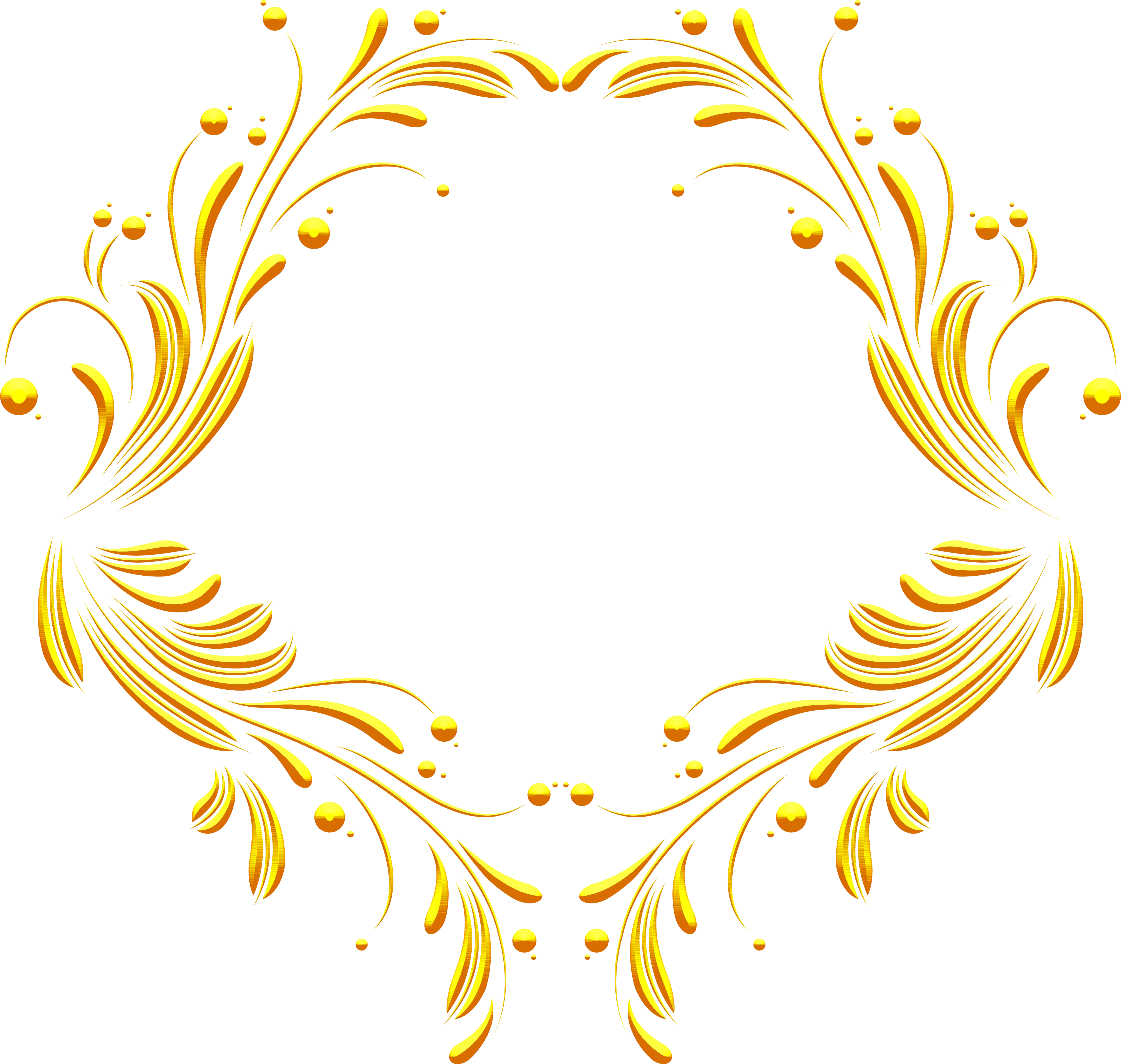 Golden Decorative Frame with Floral Details