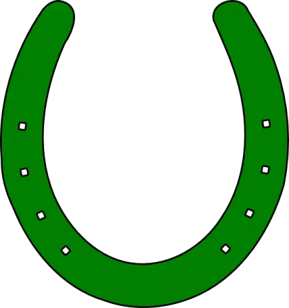 Green Horseshoe Illustration for Luck