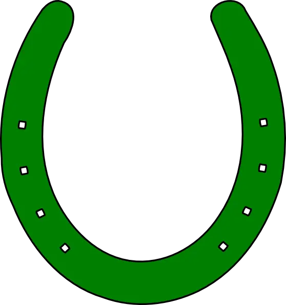 Green Horseshoe Illustration for Luck