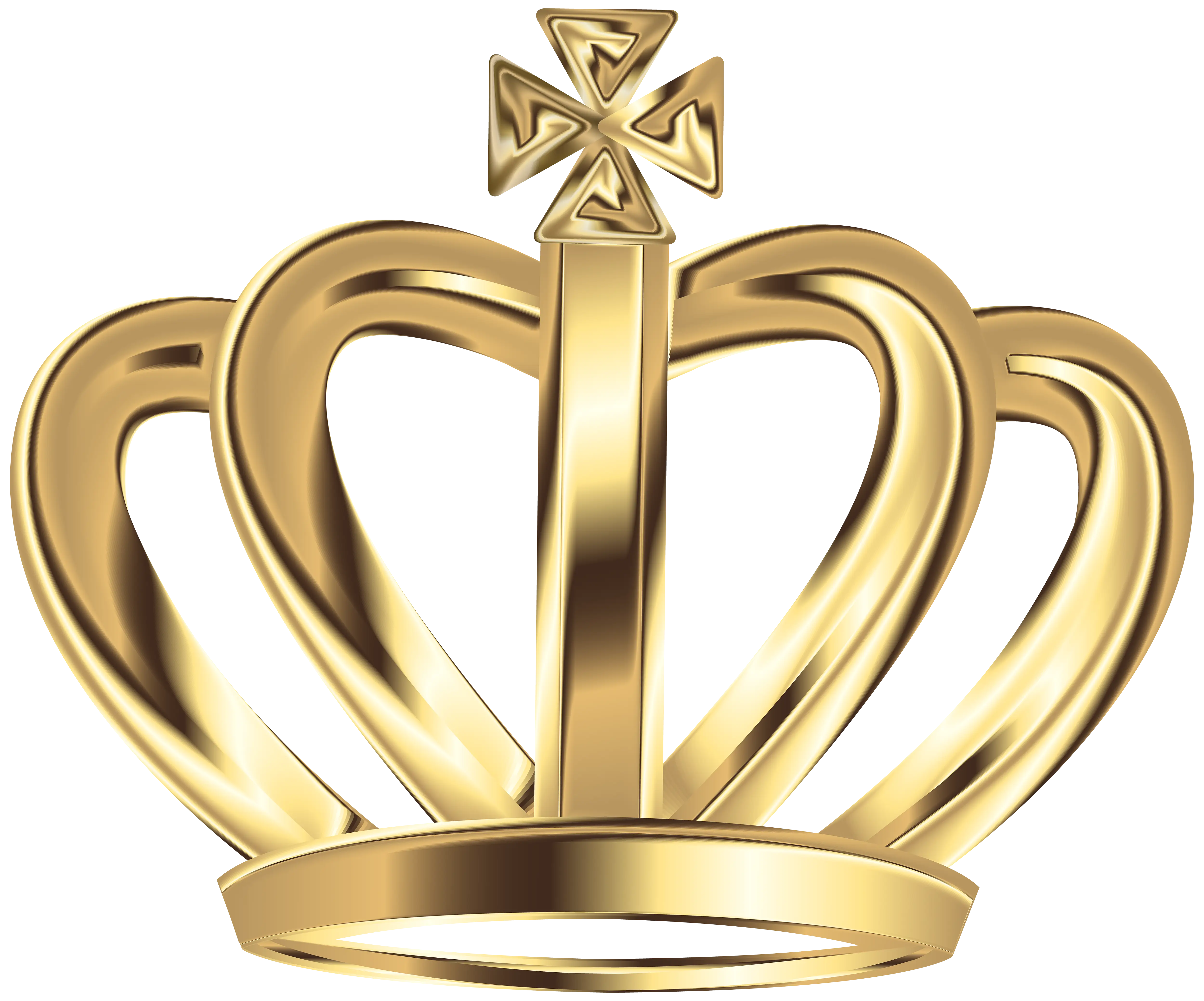 Shiny Gold Crown with Cross Motif