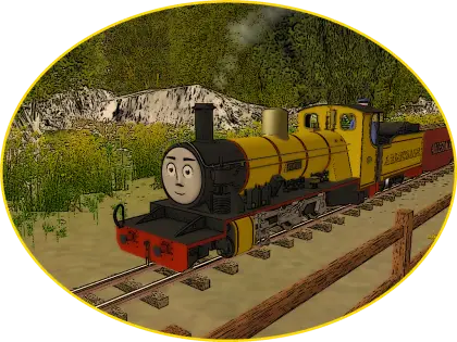 Yellow Toy Train on Scenic Tracks