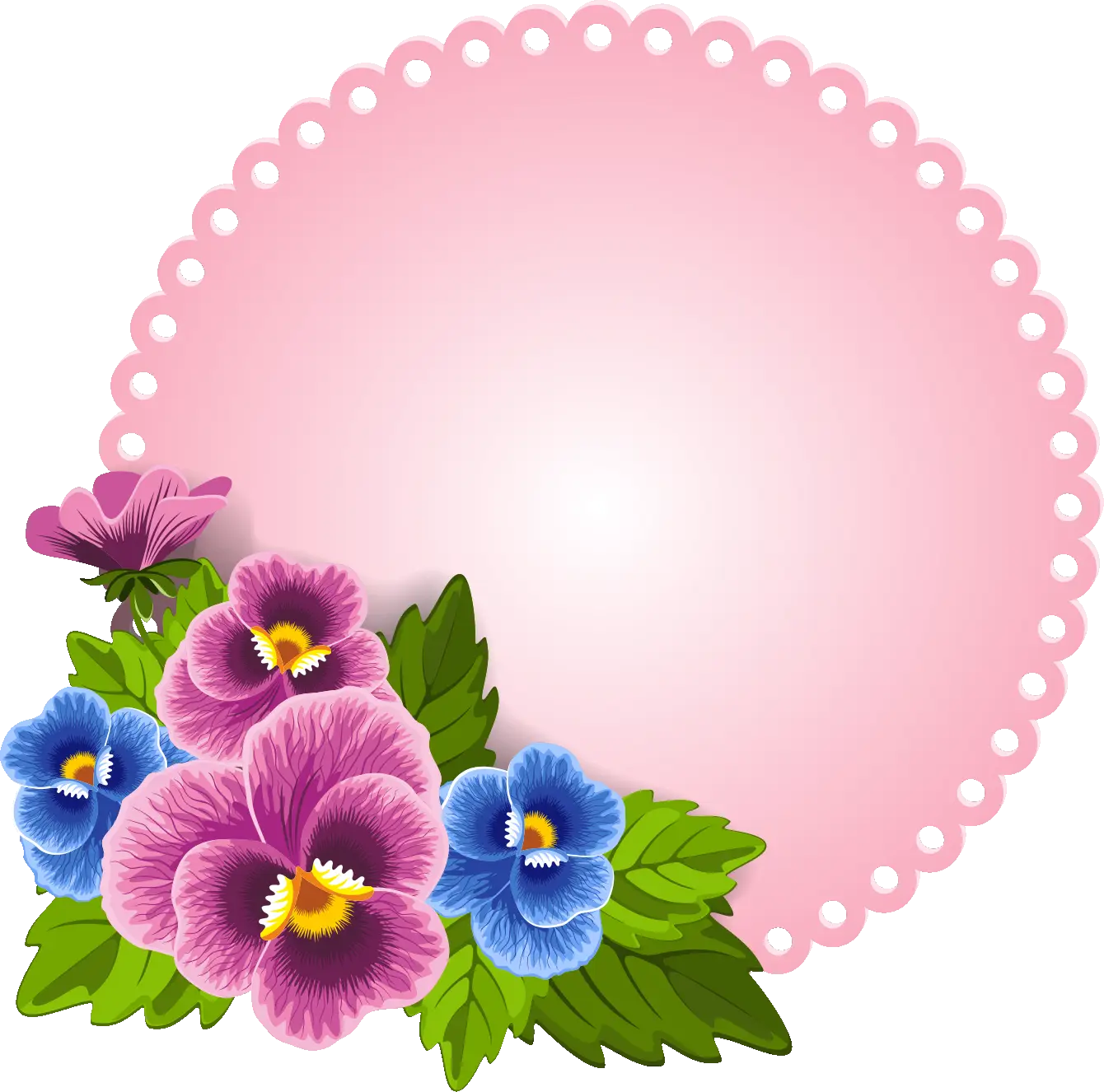 Floral Decoration with Pink and Blue Flowers
