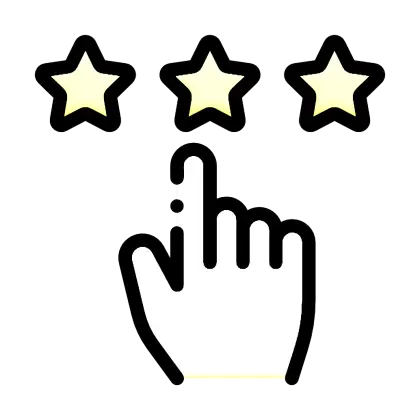 Hand Pressing on Stars for Rating