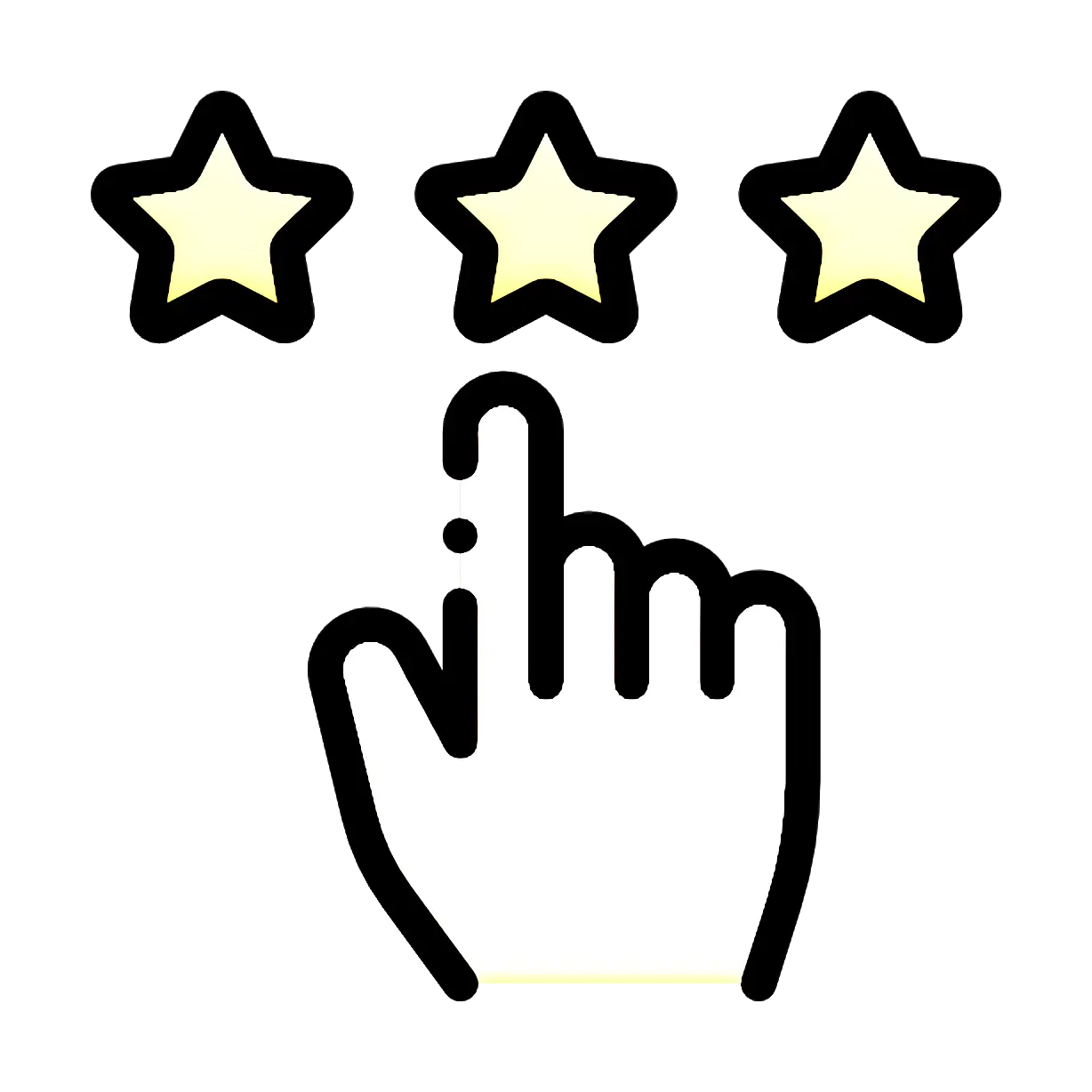 Hand Pressing on Stars for Rating