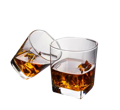 Whiskey Glasses with Ice