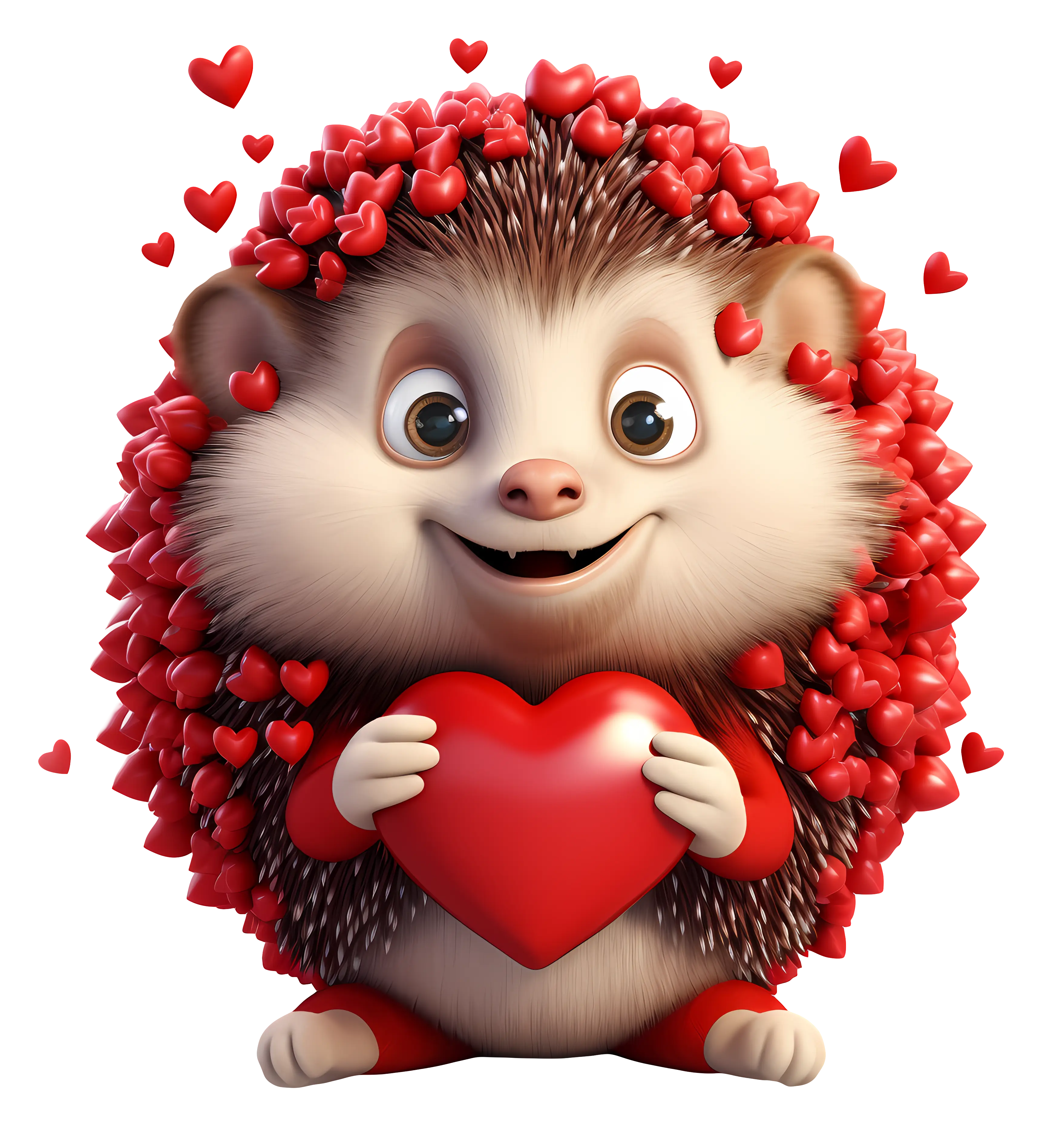 Cute Hedgehog Holding a Heart